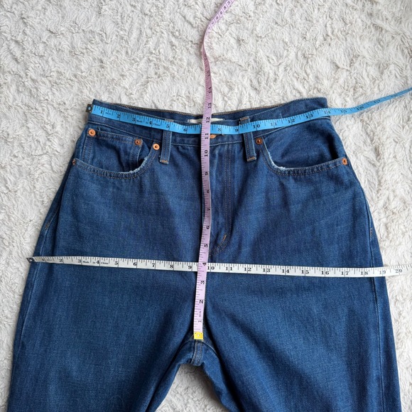 Madewell Baggy Straight Jeans Dark Worn Indigo wash cotton hemp NH643 26 - Picture 4 of 13